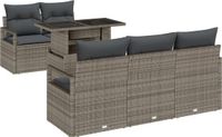 vidaXL Tuinbank Set 4 zitplaatsen Grijs Polyrattan