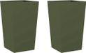 vidaXL Jardinières 2 pièces acier vert olive 45x45x75 cm
