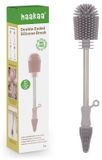 Bouteille-brosse Brosse à biberon - Silicone - Double face - Gris