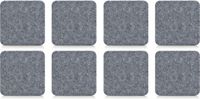 Zeller 8x Onderzetter - grijs - vilt - 10 x 10 cm