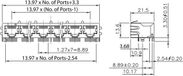 encitech RJJS-88-442-E9H-002 RJ45-connector 3259-0010-06 Bus, montage horizontaal Aantal polen 8P8C Metaal 1 stuk(s)