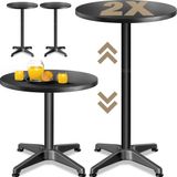 Casaria Statafel - Set van 2 Rond Verstelbaar 70cm 115cm - Zwart