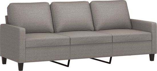 vidaXL Driezitsbank 180 cm stof taupe