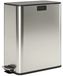 Poubelle de cuisine - Double bac - 2 x 28 litres - Inox - Fermeture douce - Bacs intérieurs amovibles - Argent