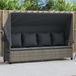 Prolenta Maison Exclusive - Ligbed met zonnedak en kussen, grijs, van polyrotan