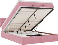vidaXL Ottoman Bed with Mattress 140x190cm Velvet Pink