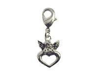INNSPIRO Mooie bedels metalen hanger met hart met karabijnhaak 10 x 15 mm. 25 stuks.
