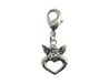 INNSPIRO Mooie bedels metalen hanger met hart met karabijnhaak 10 x 15 mm. 25 stuks.