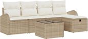 vidaXL Canapé avec coussin et rangement Beige et Crème polyrotin
