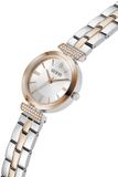 Guess Array Kwarts Analoog Horloge Zilverkleurig En Roségoudkleurig Kast Gemaakt Van 100% Roestvrij Staal En Een Armband Van 100% Roestvrij Staal 28 GW0762L1, GW0762L2, GW0762L4, GW0762L5