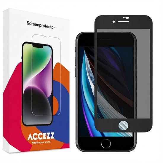 Accezz Screen Protector - Gehard Glas Privacy Screenprotector voor Apple iPhone SE (2022 / 2020)