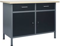 vidaXL Werkbank 120x60x85 cm Staal Zwart