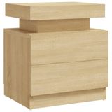 VidaXL Nachtkastje 45x35x52 cm bewerkt hout sonoma eikenkleurig