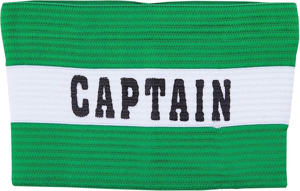 Precision aanvoerdersband Captain junior polyester groen/wit