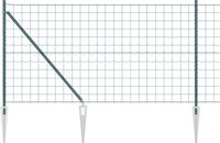 vidaXL Euro-hek met grondpennen, 25 x 1 m, PVC-Coated Staal, Groen, Mesh
