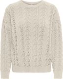 Onlelly ONLY - ONLELLY LS O-NECK CC KNT - Gebreide trui - Polyester - Maat L - Ecru