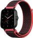 Strap-it Nylon Smartwatch bandje - Geschikt voor Amazfit GTS 2 - Zwart/Koraal