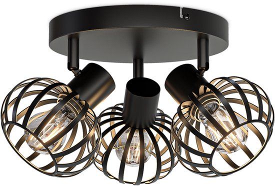 HOFTRONIC Petal LED Plafondlamp 3 spots Zwart