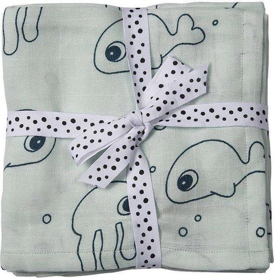 Done By Deer Tetradoek Swaddle Pack Sea Friends Blauw - 2 Stuks