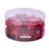 DONAU HOME Geverfde drijvende kaarsen in hartvorm, metallic rood, 12 stuks, 2,8 x Ø 4,8 cm, 4 uur brandduur, drijvende warme theelichtjes, voor Valentijnsdag