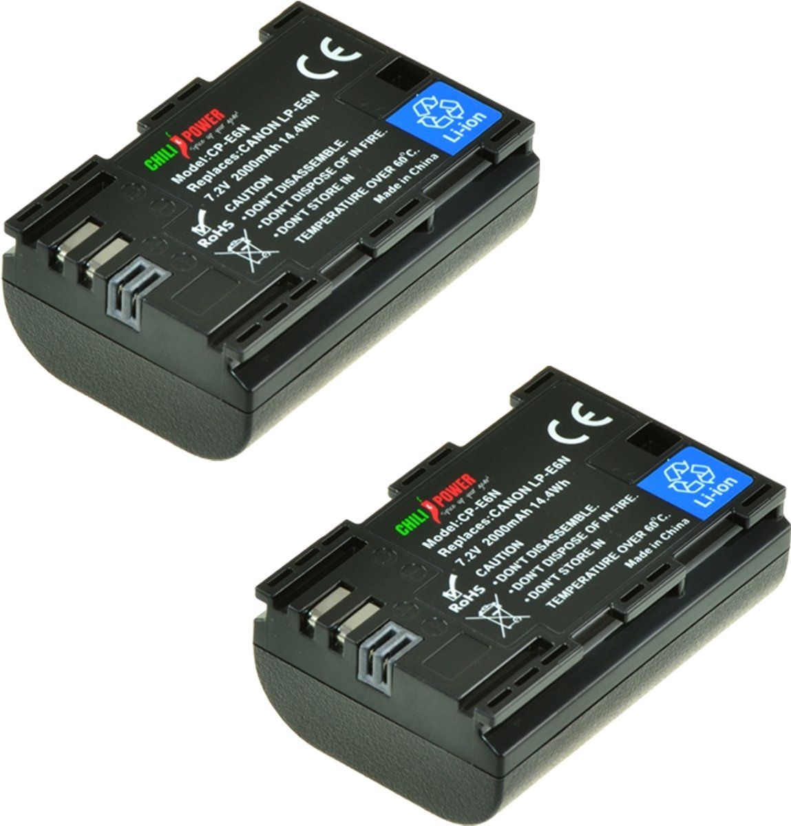 ChiliPower LP-E6N accu voor Canon - 2000mAh - 2-Pack