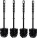 Toyma Brosse WC détachable - 4x - plastique - noir - D7,5 x H35 cm - accessoires de salle de bain