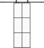 vidaXL Schuifdeur met beslagset - 76x205 cm - ESG glas - Zwart
