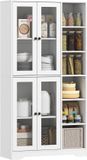 HOMCOM Keukenvoorraadkast Spaanplaat, MDF 90L x 35B x 172H cm Wit
