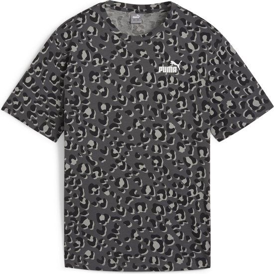 PUMA ESS+ ANIMAL Relaxed AOP Tee Dames T-shirt - Puma Black - Maat M
