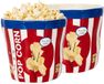 Cook Concept Popcorn bak / emmer - 2x - rood / wit - keramiek - 14 x 13 cm - bioscoopstijl