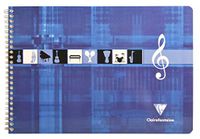 Clairefontaine 8104C Pak met 10 Muziekschriften met Spiraalbinding Blauw Klein - A4 21x29,7 cm - 50 Pagina’s 8 Notenbalken - Papier Wit 90 g - Omslag Gecoat Karton