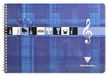 Clairefontaine 8104C Pak met 10 Muziekschriften met Spiraalbinding Blauw Klein - A4 21x29,7 cm - 50 Pagina’s 8 Notenbalken - Papier Wit 90 g - Omslag Gecoat Karton