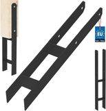 KOTARBAU® H Instortanker - Paalhouder in Beton Storten 70 x 600 mm Betonanker voor Houten Palen - Paaldrager Beton - Kolomvoet Beton - Gepoedercoat Staal
