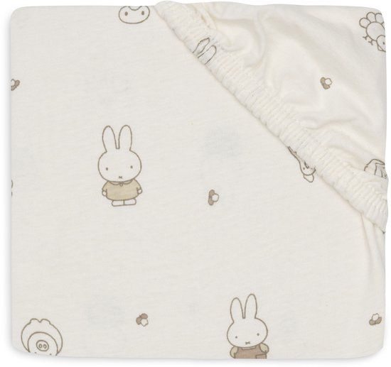 Jollein Hoeslaken Wieg - 40/50x80/90cm - Jersey - Miffy Family Farm