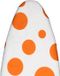 Unyqoos® housse de planche à repasser, 140 x 60 cm, 100% Coton avec molleton et mousse, Blanc à pois orange, matelassé, bande élastique réglable, résistant à la chaleur