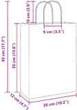 vidaXL Papieren zakken 250 st met hengsels 26x12x35 cm bruin
