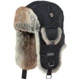 Barts Kamikaze Nylon Pilotenmuts Dames/Heren - lapeer katoenen muts met oorflappen voering Klittenbandsluiting voor Herfst/Winter - One Size Small zwart