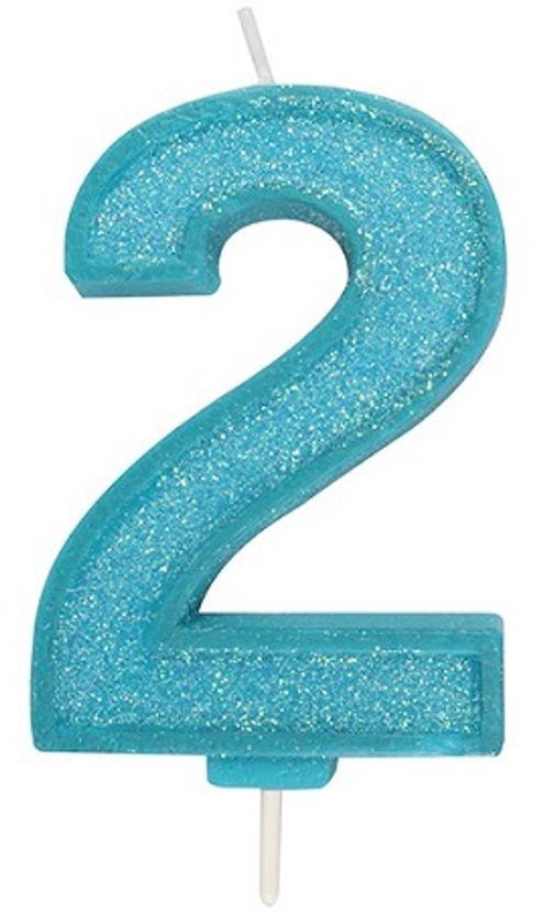 CULPITT Sparkle Blue Numeral Candle 2