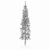 VidaXL Sapin de Noël artificiel demi-hauteur avec pied étroit 120 cm argenté