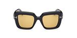 Tom Ford Esme FT1157 Lunettes De Soleil Femme Noir Surdimensionnée Marron 50mm