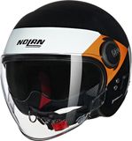Nolan N21 Visor 06 Onirico 345 Zwart Wit Oranje Glossy Jethelm - Maat XL