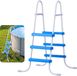 VEVOR Zwembadladder van Koolstofstaal met 3 Treden, Wit en Blauw