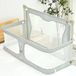 Ariqo Lit bébé - Lit bébé - Barrière de sécurité - Garde anti-chute - Pliable - Avec moustiquaire - Beige/Gris - 50x120 cm