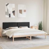 Maison Exclusive - Lit cadre avec tête de lit rembourrée Noir 200 x 200 cm