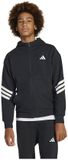 Adidas Future Icons 3 Stripes Sweatshirt Met Rits Zwart 7-8 Years Jongens,Meisjes