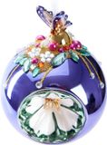 BRUBAKER Premium Kerstbal Paars Met Vlinderfiguur