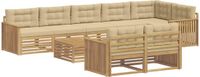 vidaXL - Buiten - bank - set - 9 - st - Wit - en - Beige - Polyester