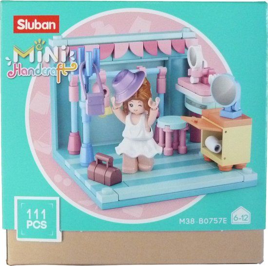 Sluban Kleedkamer Junior 14,6 Cm Blauw/roze 111-delig
