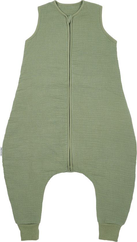 Meyco Baby Uni baby winter slaapoverall jumper - pre-washed hydrofiel - olive green - 80cm - 2.0 TOG