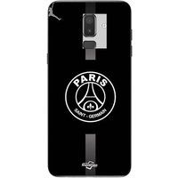 Maniacase Hoesje Samsung Galaxy J8 2018 PSG Logo Jordan Grijs Zwarte Achtergrond